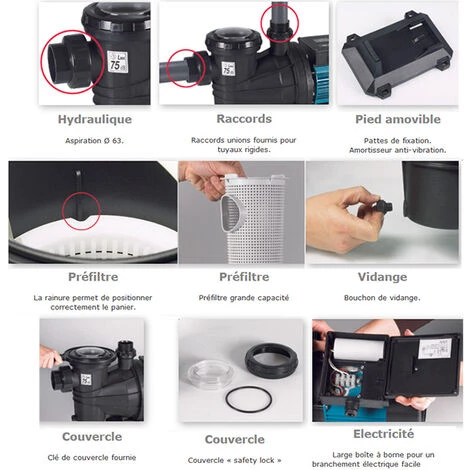 Pompe à Filtration 18m3/h Triphasé - Silver 18t - Espa – Image 2