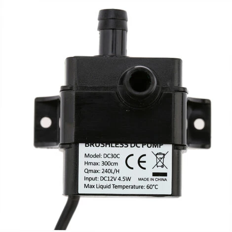 Anself Ultra-silencieux Mini DC12V 4.5W Micro Brushless Eau Pompe A Huile Aquarium Etanche Submersible Fontaine Circulating 240L / H 300cm Lift – Image 5