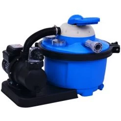 YOUTHUP Pompe De Filtration à Sable Avec Minuterie 450 W 25 L Filtration De Piscine - Bleu Et Noir