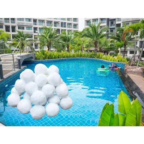 Kueatily Boules De Filtre De Piscine, Balles Filtrantes,Média Filtre à Fibres Pour Piscine Filtres à Sable Filtrage De L'eau. (Blanc) – Image 5
