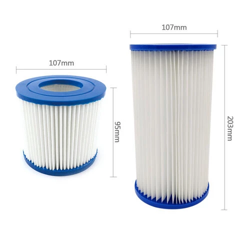 ASUPERMALL Piscine Element De Filtre Reutilisable Piscine Filtre Cartouche Pompe De Rechange Filtre Compatible Avec Bestway Vii / D Intex Menage Piscine Accessoires, 107*203Mm – Image 5