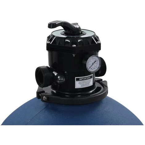 TRUE DEAL Filtre à Sable Pour Piscine Avec Vanne 6 Positions Bleu 660 Mm – Image 4