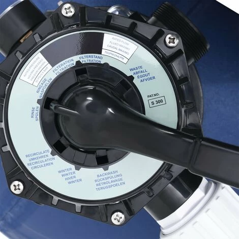 VidaXL Filtre à Sable Avec Vanne 7 Voies Et Pompe 1000 W Bleu Et Noir – Image 4