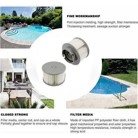 SUNFLOWER MSPA Cartouches De Rechange De Filtre Pour Tous Les Modèles Whirlpool Spas Swimming Piscine,Cartouches Filtrantes Avec Filet Pour MSpa Les Spas Bubble Spa (4 Pièces) – Image 5