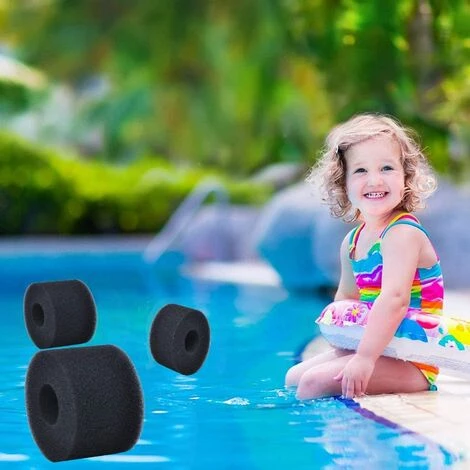 SUNFLOWER 4 Pièces Éponge Filtrante Type S1, Cartouche De Filtre En Mousse, Mousse Pour Filtre Piscine, Réutilisables Et Lavables, Filtre En Mousse Pour Spa, Piscine, Jacuzzi Noir 108*73mm – Image 5
