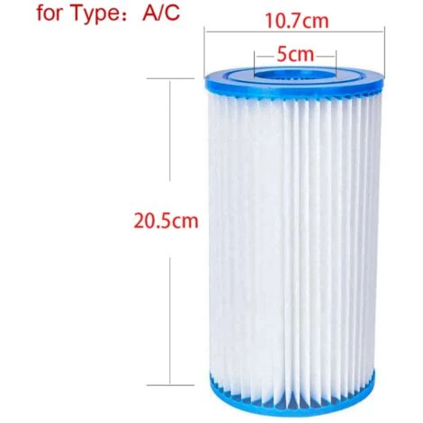 Cartouches De Filtration Intex Pour Filtre Betterlife,S'adapter à Intex Type A/C,Bleu, 1 Unité (Lot De 2) â Image 2