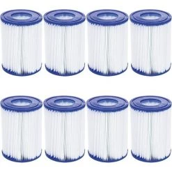 BEARSU Lot De 8 Filtres De Piscine Compatibles Avec Bestway Cartridge II, Filtre De Rechange Pour Jacuzzi Lay Z Spa