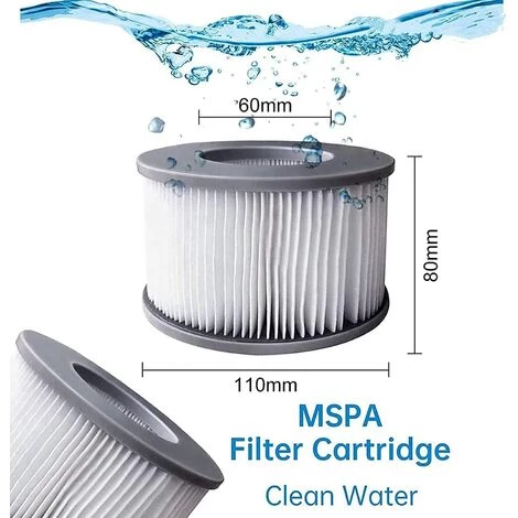 TINOR Filtres De Rechange Pour Mspa Cartouche Filtrante,pour Sous-Marins Et Spa Chauds,Convient Pour Tous Les Jacuzzis Actuels,pour Piscines Gonflables (4pièces) – Image 2