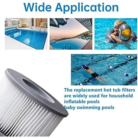 TINOR Filtres De Rechange Pour Mspa Cartouche Filtrante,pour Sous-Marins Et Spa Chauds,Convient Pour Tous Les Jacuzzis Actuels,pour Piscines Gonflables (4pièces) – Image 3
