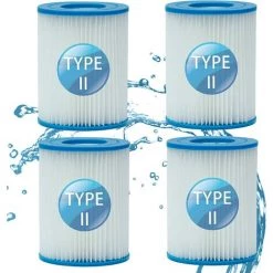 TINOR Filtre Piscine Pour Bestway Type II, Spa Remplacement Filtre De Piscine Gonflable Accessoires, Filtre De Piscine Pour Jardin Extérieur, Lavable Et Réutilisable Cartouche, 4.17x5.35 Inch (4 PCS)