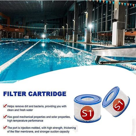 HIASDFLS Cartouches De Filtre De Rechange Piscine Pour Intex S1, Filtre À Pour Remous Pour Purespa 29001E,Filtre Spa - Cartouches De Rechange Pour Piscine,Spa,Baignoire (4Pièces) – Image 3