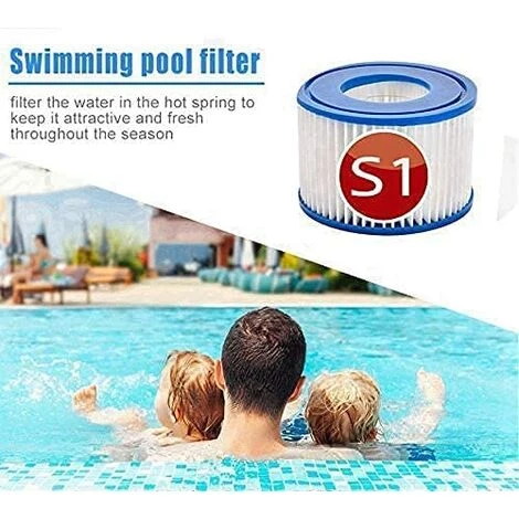 HIASDFLS Cartouches De Filtre De Rechange Piscine Pour Intex S1, Filtre À Pour Remous Pour Purespa 29001E,Filtre Spa - Cartouches De Rechange Pour Piscine,Spa,Baignoire (4Pièces) – Image 5