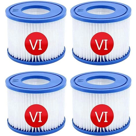 HIASDFLS Lot De 4 Cartouches Filtrantes Pour Piscine Bestway Pool Vi - Filtre De Rechange Pour Piscine Bestway - Bleu