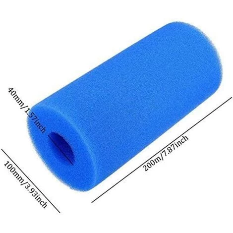 CADEAUX Lot De 2 Filtres De Piscine, éponge De Cartouche De Filtre De Bain à Remous En Mousse Lavable Réutilisable (bleu, 100 X 40 X 200 Mm) â Image 4