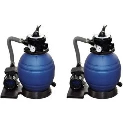 Topdeal Pompes à Filtre à Sable 2 Pcs 400 W 11000 L/h VDFF19824_FR
