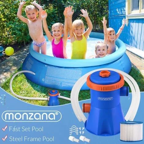 MONZANA Pompe De Filtration Pour Piscine 1140, 2280, 3400, 3800 L/h 15-90W Accessoires 15Watt 195x160x160 Mm (de) – Image 3