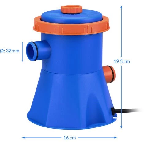 MONZANA Pompe De Filtration Pour Piscine 1140, 2280, 3400, 3800 L/h 15-90W Accessoires 15Watt 195x160x160 Mm (de) – Image 4