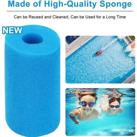 TINOR Lot De 4 Éponge Filtrante Type A, Mousse Pour Filtre Piscine Reutilisable, Filtre Éponge Cartouche Filtre En Mousse, Éponge Filtrante Pour Piscine Spa Type A – Image 3