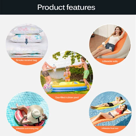 MERKMAK Mini Pompe A Air Electrique Pour Pataugeoire, Pompe A Air Rapide Portable Usb Pour Anneau De Natation Pour Enfant, Gonfleur Et Deflateur A 3 Buses – Image 4