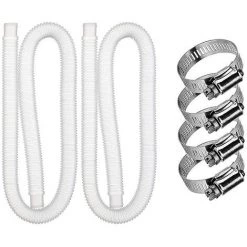 MERKMAK Tuyau De Filtre De Remplacement 2 Pcs Pour Piscine En Pvc De Qualite Superieure, 1,25 X 59 Pouces Avec Ruban Adhesif Fonctionne Avec Toutes Les Pompes De Filtration Pour 330 Gph, 530 Gph Et 1 000 Gph Blanc