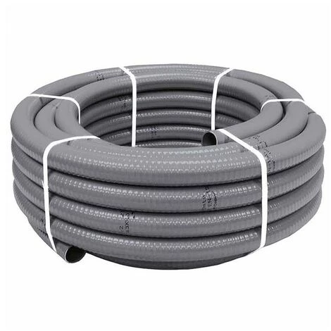 SUINGA Tuyau Gris Hydrotube Souple PVC Ø 25 Mm - Rouleau 50 Mètres