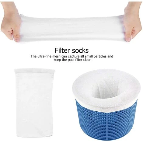 Chaussette Skimmer, Filtre Jetable Pour Skimmer Piscine & Spa Net Skim Nettoyage De Piscine Enlever Les Poils De Chien, Les Petites Particules 30pcs, Fontainebleau – Image 3