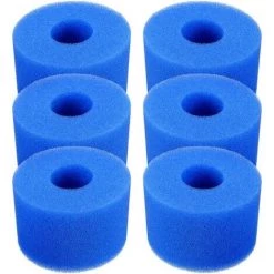 BARES Lot De 6 Cartouches De Filtre De Piscine Réutilisables Et Lavables En Mousse Pour Jacuzzi Type S1 (bleu)