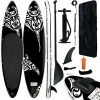 INLIFE Ensemble De Planche SUP Gonflable 320x76x15 Cm Noir
