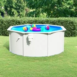 INLIFE Piscine Avec Parois En Acier 300x120 Cm Blanc