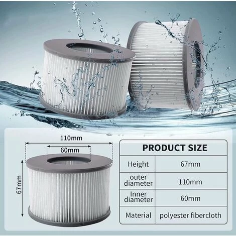 LANGRAY Filtre Spa Pour Mspa, Filtres Pour MSpa Piscines Gonflables, Cartouches Filtrantes Pour Spa Gonflable Mspa - Modèle à Partir De 2020 (4pcs) – Image 2