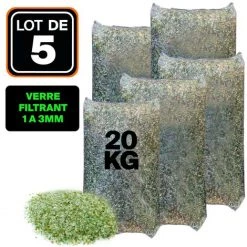 LLOFER LOT DE 5 SACS 20KG VERRE FILTRANT 1,6 A 3MM