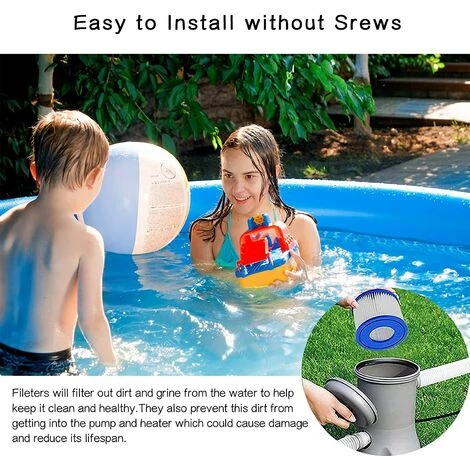 LONGZIMING Cartouche Filtrante VI Pour Bestway, Hot Tub Filtre, Cartouches De Filtre De Piscine Pour Lay-Z-Spa, Paris, Miami, Vegas, Monaco, Palm Springs, 2 Filtres – Image 4