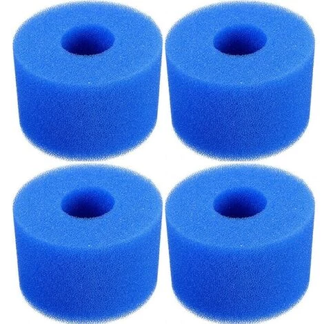 PERLE RARE 4 Pièces Éponge Filtrante Type, Cartouche De Filtre En Mousse, Mousse Pour Filtre Piscine, Réutilisables Et Lavables, Filtre En Mousse Pour Spa, Piscine, Jacuzzi