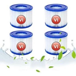 ALMI Cartouches Filtrantes De Rechange Pour Bestway VI, Filtre Cartridge VI Pour Miami, Pour Vegas, Pour Monaco-Taille, Pour Bestway 58323, 58239, 90352E (4 Pièces)
