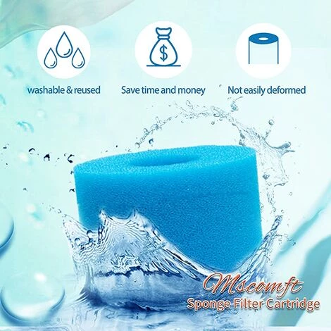 ALMI Lot De 4 Cartouches Filtrantes En Mousse Pour Intex De Type S1, Cartouche De Filtre En Mousse Pour Intex Pure Spa, Cartouche De Mousse éponge Pour Type S1 – Image 2