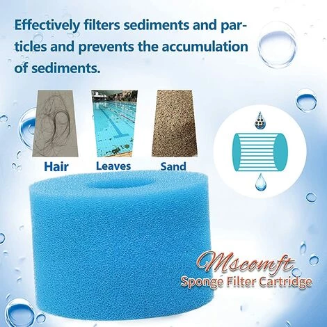 ALMI Lot De 4 Cartouches Filtrantes En Mousse Pour Intex De Type S1, Cartouche De Filtre En Mousse Pour Intex Pure Spa, Cartouche De Mousse éponge Pour Type S1 – Image 4