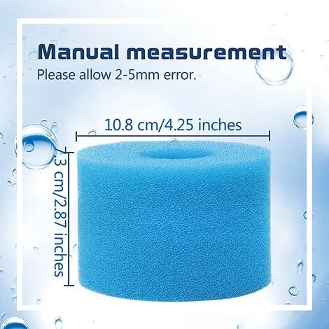 ALMI Lot De 4 Cartouches Filtrantes En Mousse Pour Intex De Type S1, Cartouche De Filtre En Mousse Pour Intex Pure Spa, Cartouche De Mousse éponge Pour Type S1 – Image 5