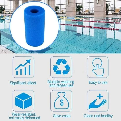 ALMI Cotton Yangda Éponge Filtrante Type A, Mousse Pour Filtre Piscine, Filtre Piscine Lavable Reutilisable, Filtre Éponge Cartouche, Filtre Spa Intex Reutilisable, 3 Pièces – Image 3