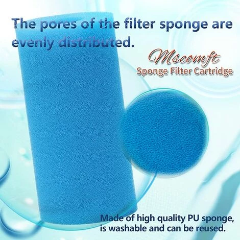 ALMI Lot De 4 éponges Filtrantes Filtre Pour Intex De Type A, Réutilisables Et Lavables, Cartouche En Mousse De Type A Filtre De Pour Intex – Image 3