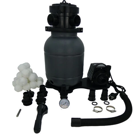 EDG Groupe Filtration Piscine - Maxi 15m3 - Fourni Avec Balles Filtrantes - Connexion Tubes 32/38 - Equipé De Vanne Multivoies / Manomètre -Kit Filtration Piscine Hors Sol - Summer Fun Best Clean Pro - Blanc – Image 4