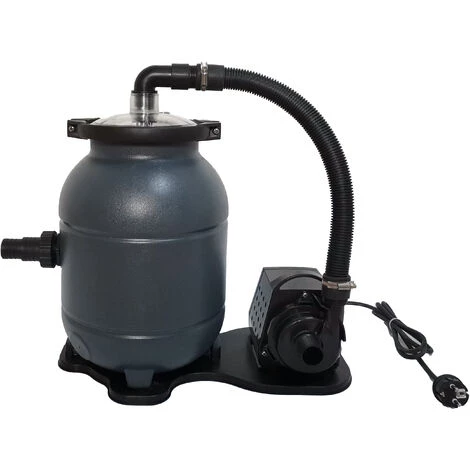 EDG Groupe Filtration Piscine - Maxi 10m3 - Fourni Avec Balles Filtrantes - Connexion Tubes 32/38 - Kit Filtration Piscine Hors Sol - Summer Fun Best Clean - Gris