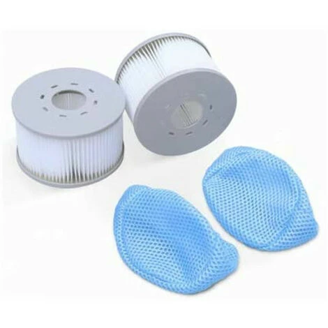 DENUOTOP Pompe Et Filtre De Spa 2 Cartouches Filtrantes De Remplacement Pour Spa Gonflable MSPA + 2 Filets De Protection – Image 2