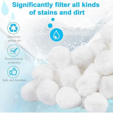 TANABATA Boule Pour Pompe Piscine,350g Balles Filtrantes Réutilisables, Filtre Pour Piscine Alternative Pour 12.5kg De Sable Filtrant,Verre Filtrant Piscine,Filtres à Sable Piscine – Image 3