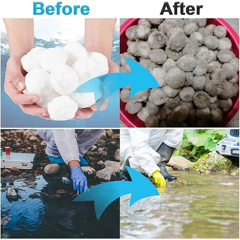 TANABATA Boule Pour Pompe Piscine,350g Balles Filtrantes Réutilisables, Filtre Pour Piscine Alternative Pour 12.5kg De Sable Filtrant,Verre Filtrant Piscine,Filtres à Sable Piscine – Image 4