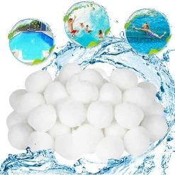TANABATA 1000G Balle Filtrante Piscine,Filtre Pour Piscine,Média Filtre à Fibres,de 1000g Remplacent 36kg De Sable Filtrant,Billes Filtrantes Pour Piscines Intérieure Et Extérieure(1000g)