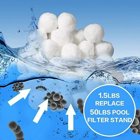 TANABATA Boules De Filtre De Piscine, 500g Balles Filtrantes, Boule Filtre Piscine, Filtre Balls Balles De Filtration Au Lieu De 18 Kg De Sable Filtrant, Pour Piscines, Filtres à Sable, Filtration D'eau – Image 4