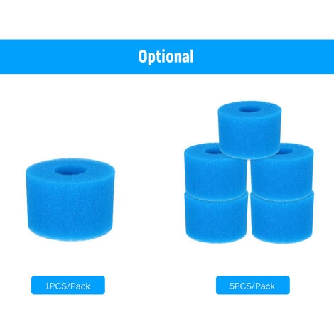 HAPPYSHOPPING Eponge De Nettoyage Pour Filtre De Piscine Tube Cylindrique Lavable Et Réutilisable De Remplacement Pour Le Filtre Index Type S1 Bleu 7.5*10*10cm Un Paquet – Image 5