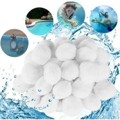 READCLY Boules De Filtre De Piscine 300g, Balles Filtrantes, Média Filtre à Fibres Pour Piscine Filtres à Sable Filtrage De L'eau, Alternative Pour 10.7 Kg De Sable Filtrant, Filtre Pour Piscine