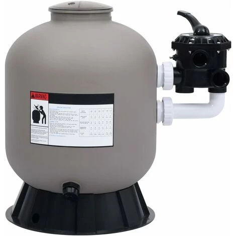 TRUE DEAL Filtre à Sable Pour Piscine Avec Vanne à 6 Voies Gris – Image 2