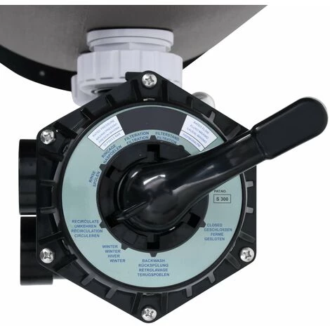 TRUE DEAL Filtre à Sable Pour Piscine Avec Vanne à 6 Voies Gris – Image 4